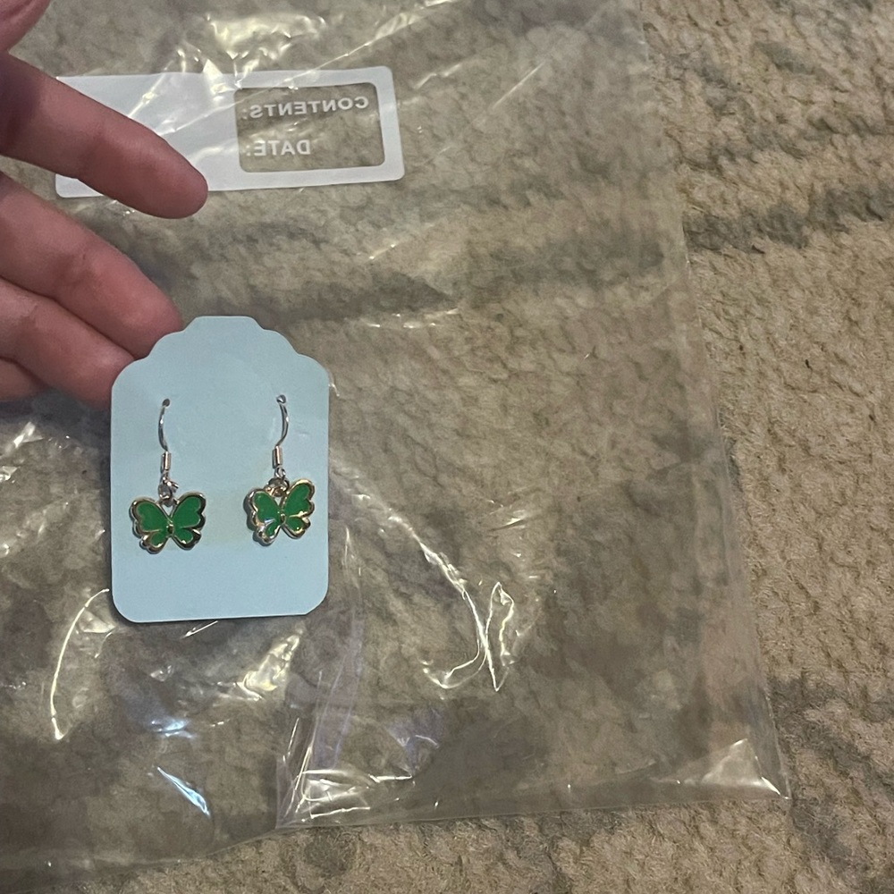 Green Butterfly 🦋 Earrings